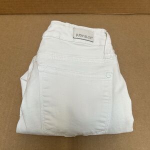 Judy Blue White Mid-Rise Destroyed Skinny Jeans Style #8462 Shark Bite‎ Hem 5/27